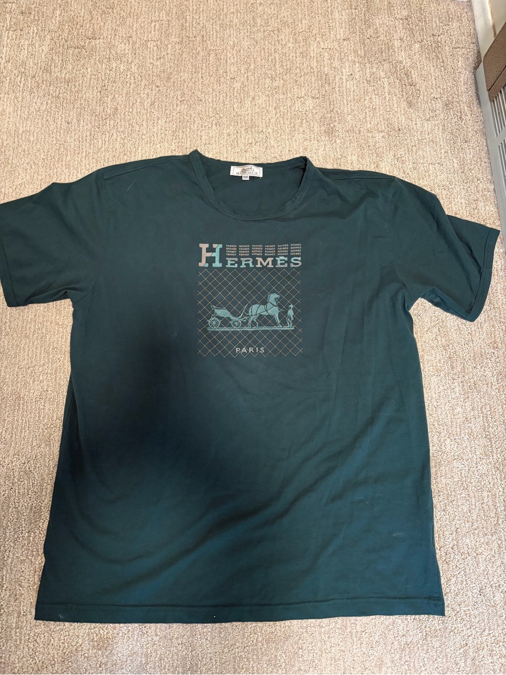 Hermès vintage Paris Logo Short Sleeve Tee - Size XXXL (US medium)